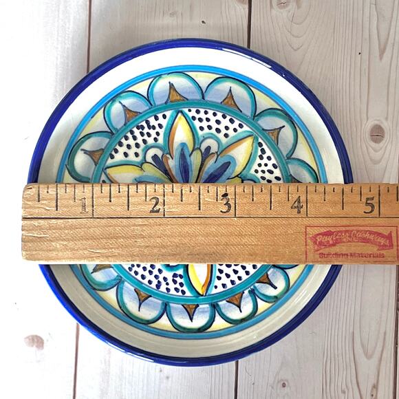 Deruta Italy Hand-Painted Ceramic Pottery Wine Cork Bottle Coaster / Small Plate - Picture 6 of 7